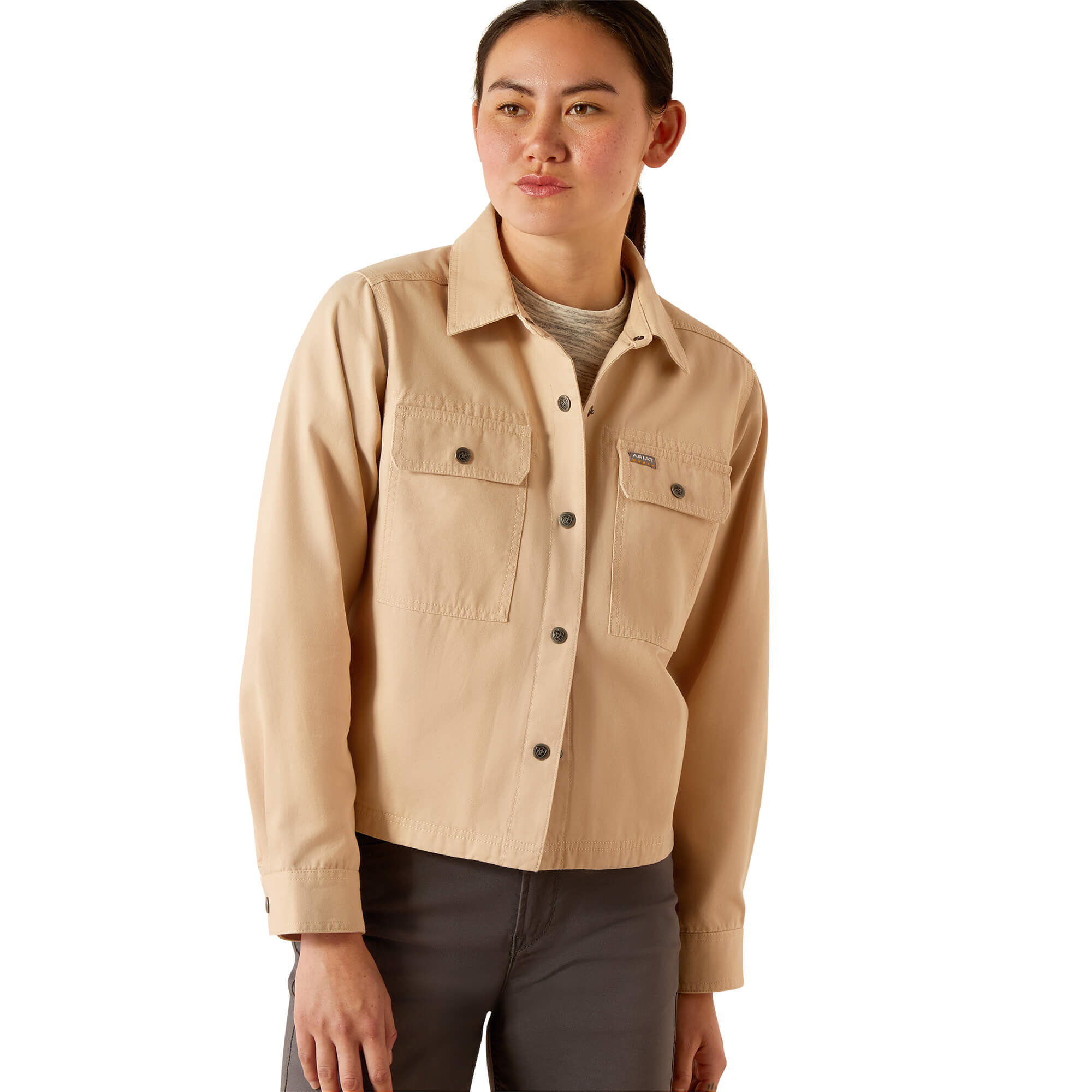 Rebar Cropped Woven Shirt Jacket