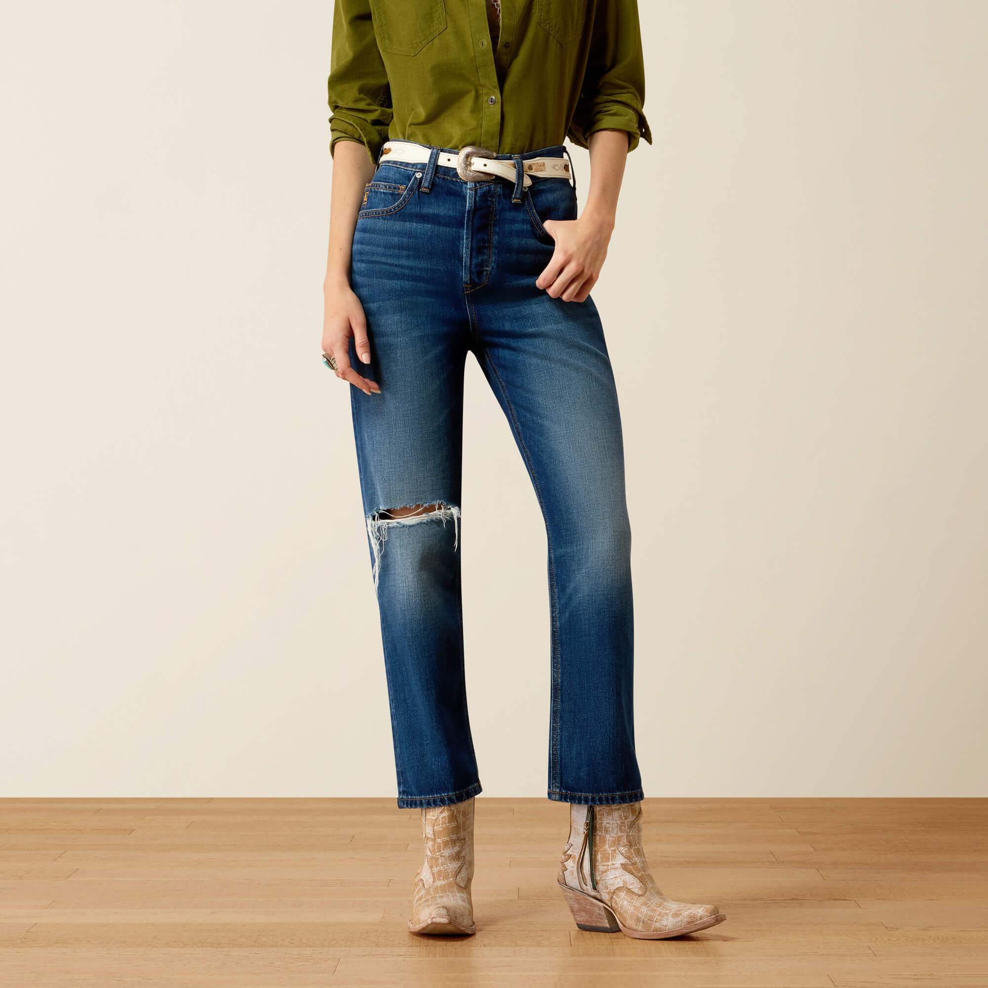 Perfect Rise Relaxed Petra Flipside Straight Leg Jeans